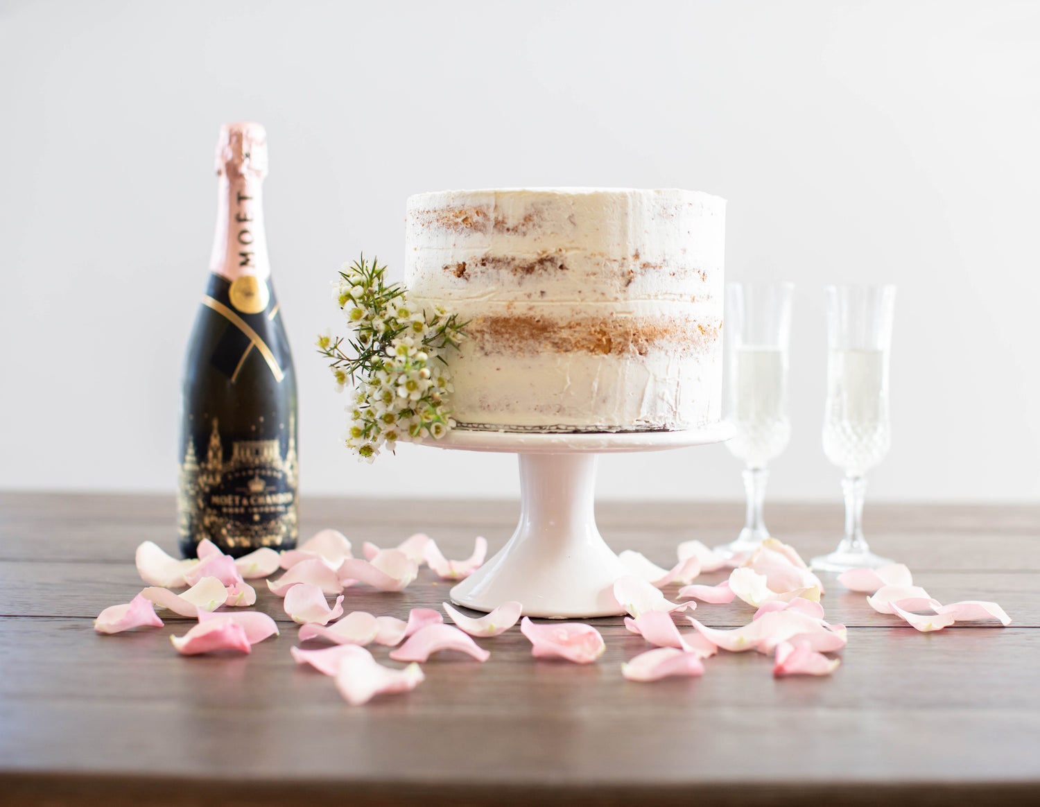 cake with vine bottle